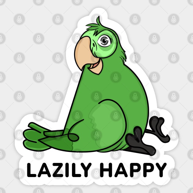 Lazily Happy Parrot Sticker by Meeno